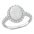 thumbnail image 1 of Everly Women's Created Sapphire and Created Opal 10k White Gold Ring, 1 of 7