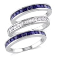 thumbnail image 1 of Everly Women's Created Sapphire Sterling Silver Bridal Set, 1 of 6