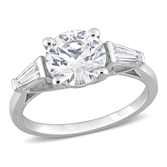 Everly Women's Created Moissanite Sterling Silver Engagement Ring