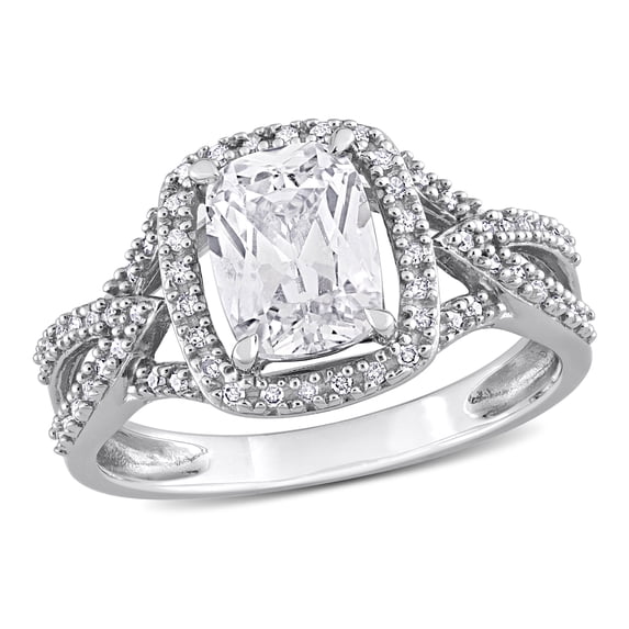 Everly Women's Created Sapphire 10k White Gold Ring
