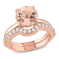 thumbnail image 1 of Everly Women's Created Sapphire Created Morganite 10k Rose Gold Bridal Set, 1 of 8