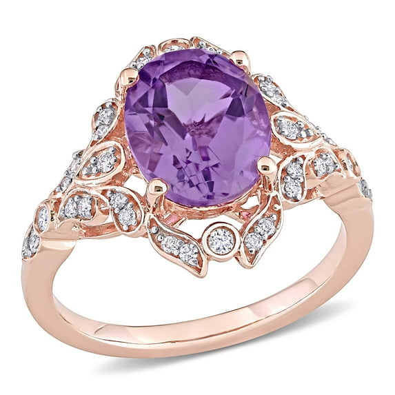 Everly Women's Amethyst 14k Rose Gold Ring