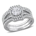 thumbnail image 1 of Everly Women's Cubic Zirconia Sterling Silver Bridal Set, 1 of 8