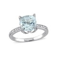 thumbnail image 1 of Everly Women's Aquamarine and Diamond 10k White Gold Ring, 1 of 6