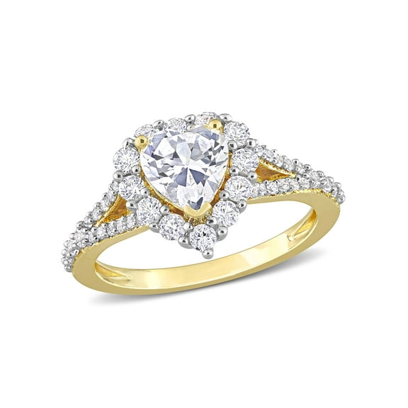 Everly Women's Sapphire Sterling Silver Engagement Ring Gold Plated