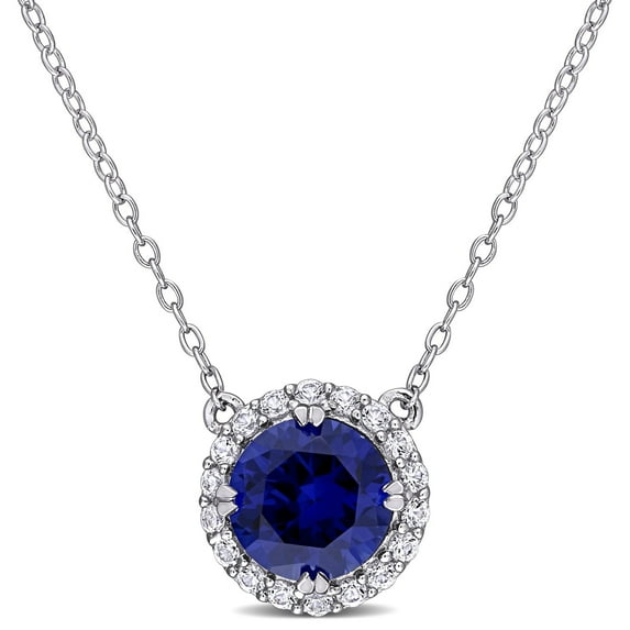 Everly Women's Created Sapphire Sterling Silver Necklace