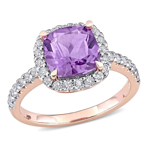 Everly Women's Amethyst and Topaz 10k Rose Gold Ring