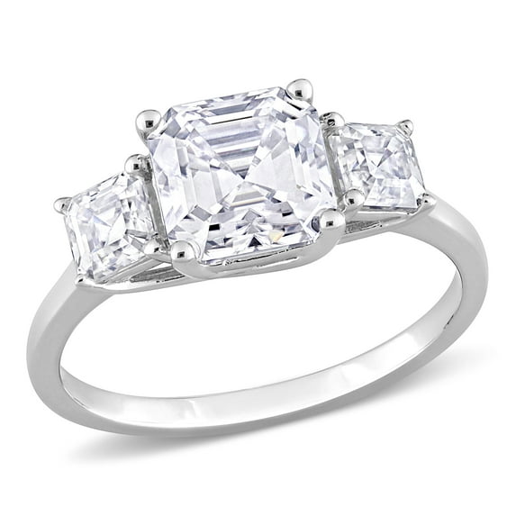 Everly Women's Created Moissanite Sterling Silver Engagement Ring