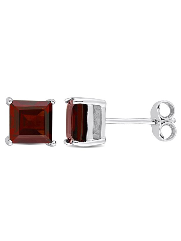 Women's Garnet Sterling Silver Earrings