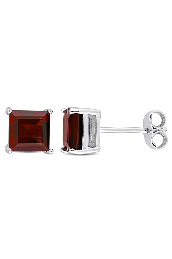 Women's Garnet Sterling Silver Earrings