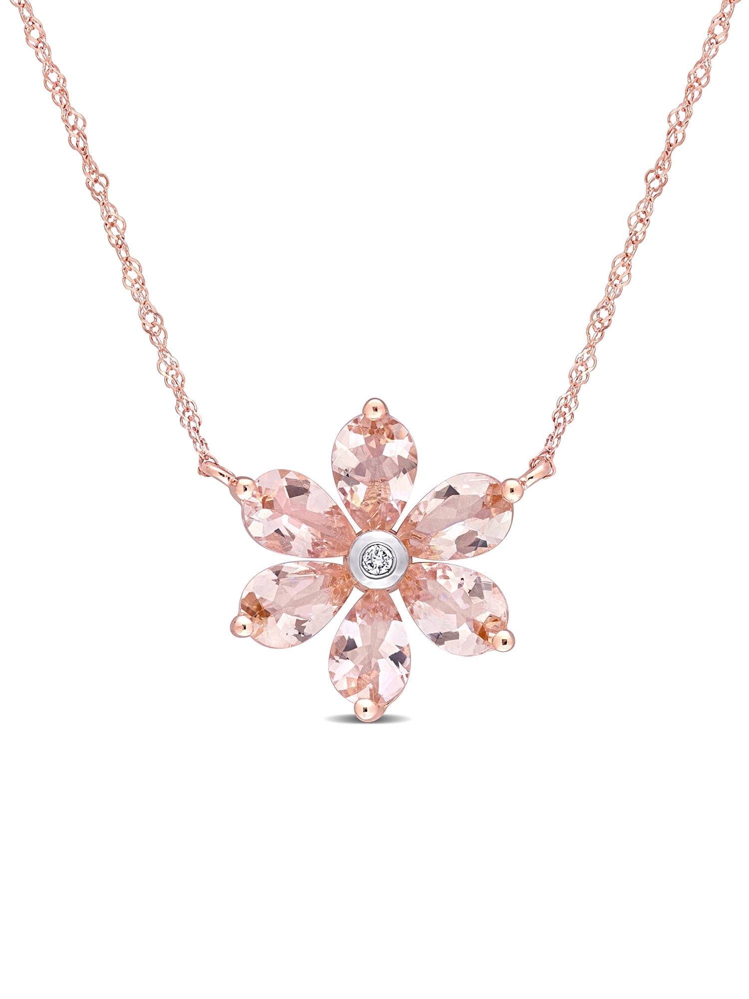 Everly Women s Morganite 10k Rose Gold Necklace Walmart