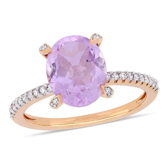 Everly Women's Amethyst 10K Rose Gold Engagement Ring