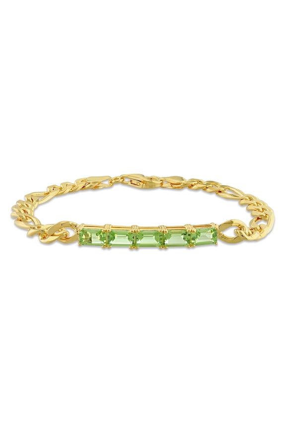Women's Peridot Yellow Gold Plated Bracelet