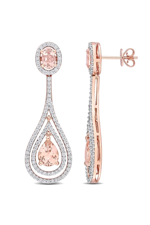 Women's Morganite 14k Rose Gold Earrings