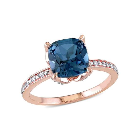 Everly Women's Topaz and Diamond 10k Rose Gold Ring