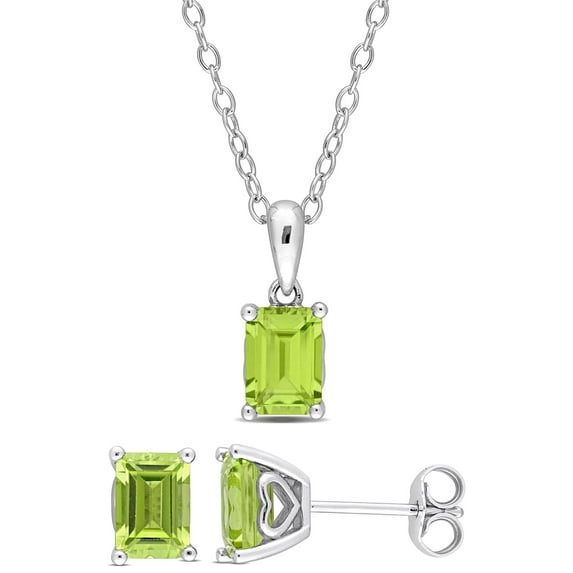 Everly Women's Peridot and Emerald Sterling Silver Earrings