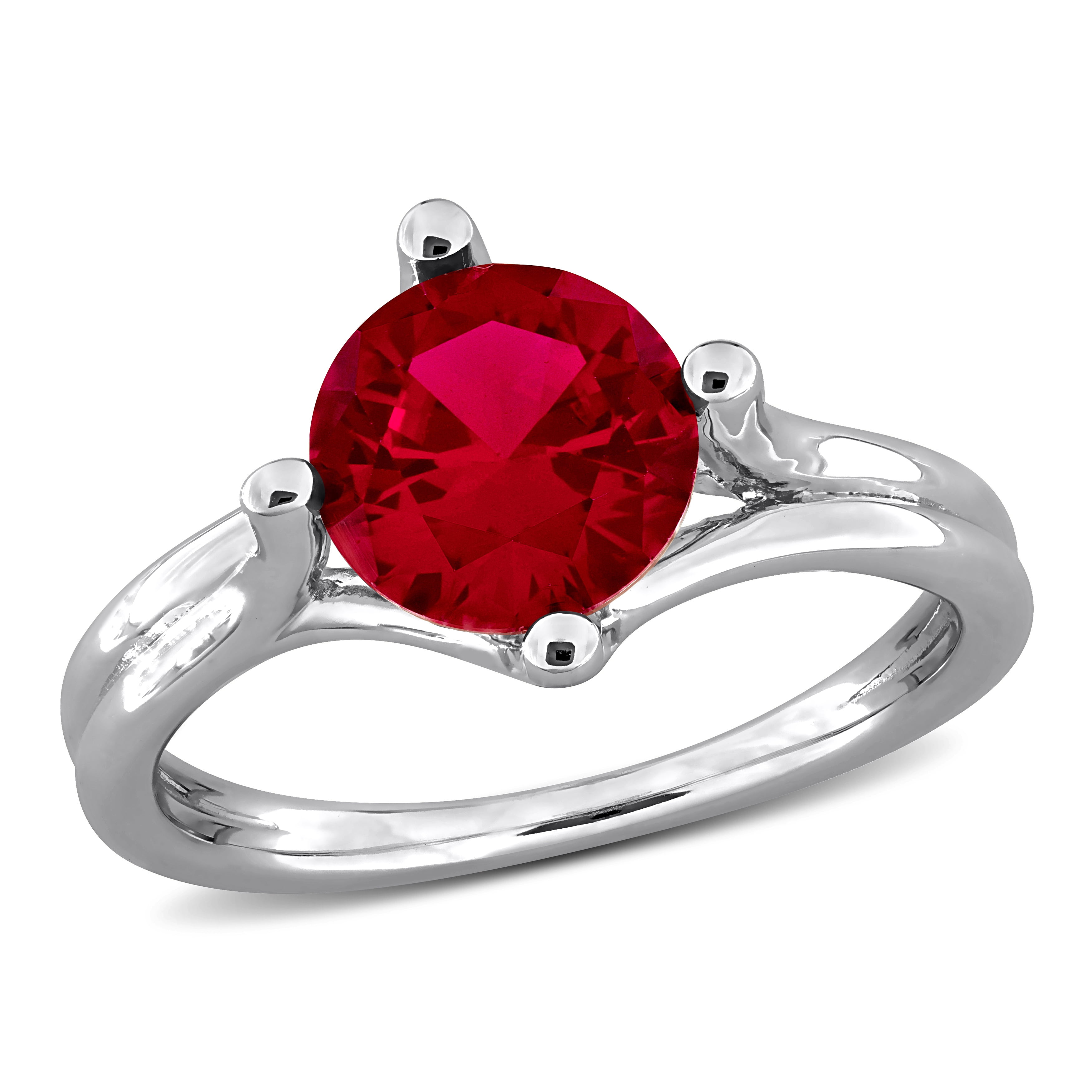 Everly Women's 2ct TGW Created Ruby Solitaire Ring in Sterling Silver ...