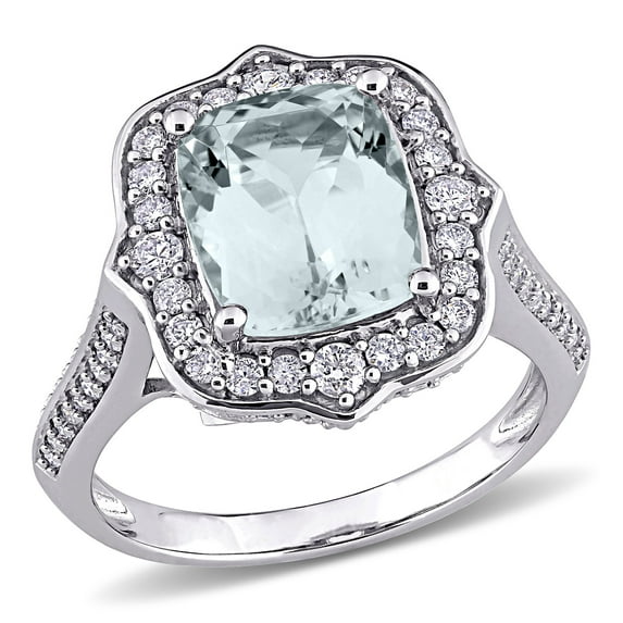 Everly Women's Aquamarine 14k White Gold Ring