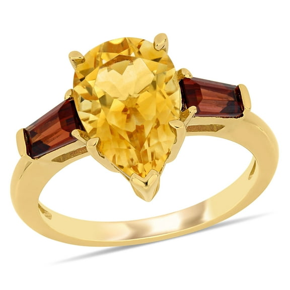 Everly Women's Citrine and Garnet 14k Yellow Gold Ring
