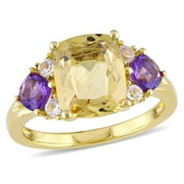 Everly Women's Citrine and Amethyst Topaz Yellow Gold Plated Ring