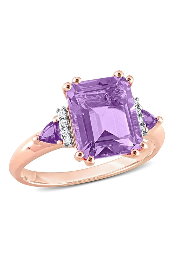 Women's Amethyst 18k Rose Gold Plated Ring