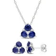 thumbnail image 1 of Everly Women's Created Sapphire Sterling Silver Earrings, 1 of 1