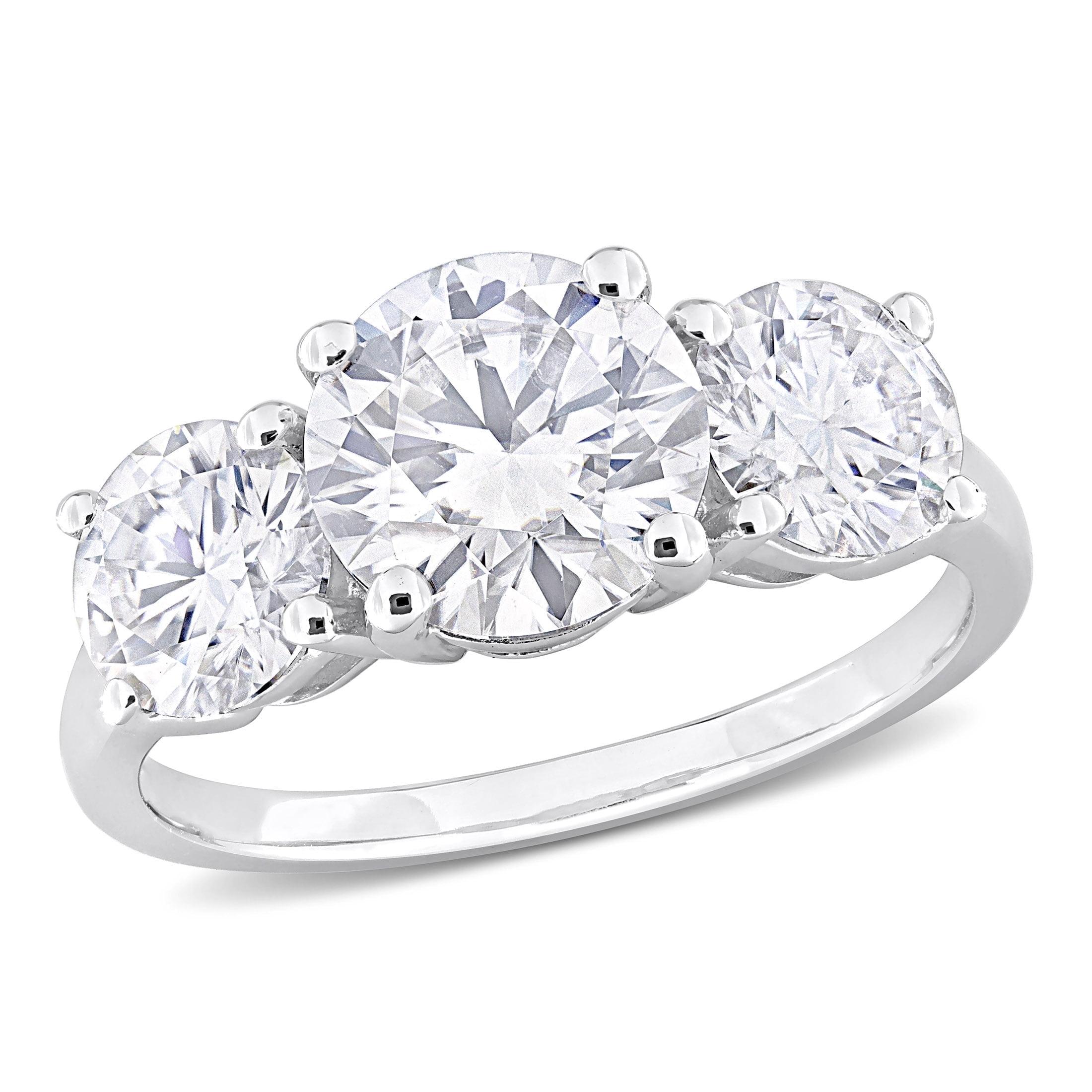 Everly Women's Created Moissanite Sterling Silver Ring - Walmart.com