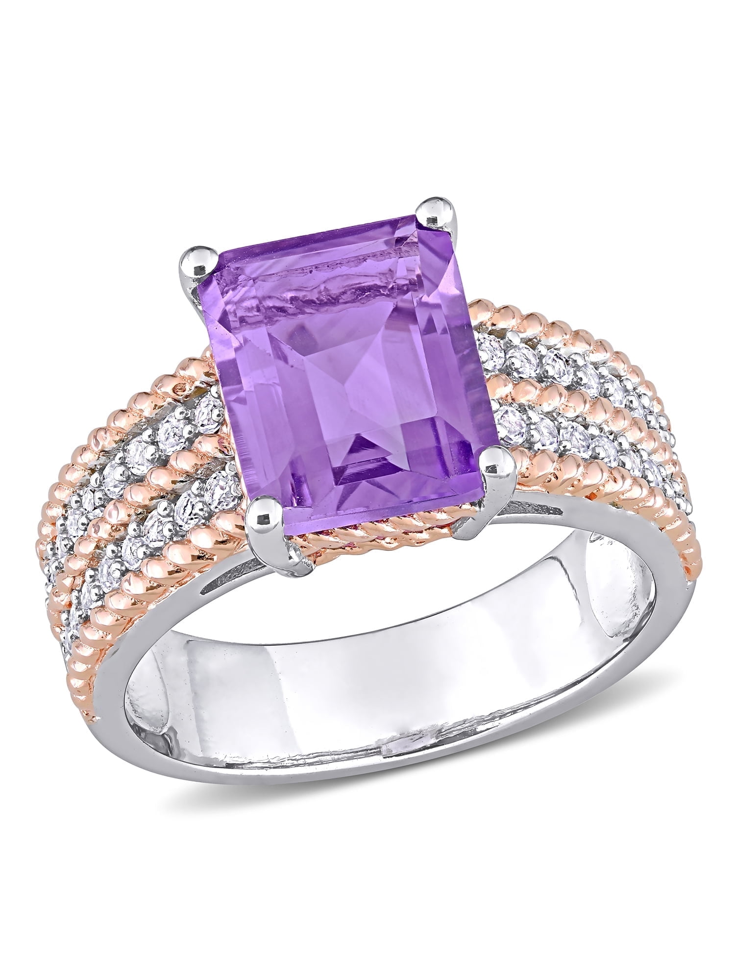Everly Women's Amethyst and Topaz Sterling Silver Ring