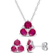 thumbnail image 1 of Everly Women's Created Ruby and Created Sapphire Sterling Silver Earrings, 1 of 1