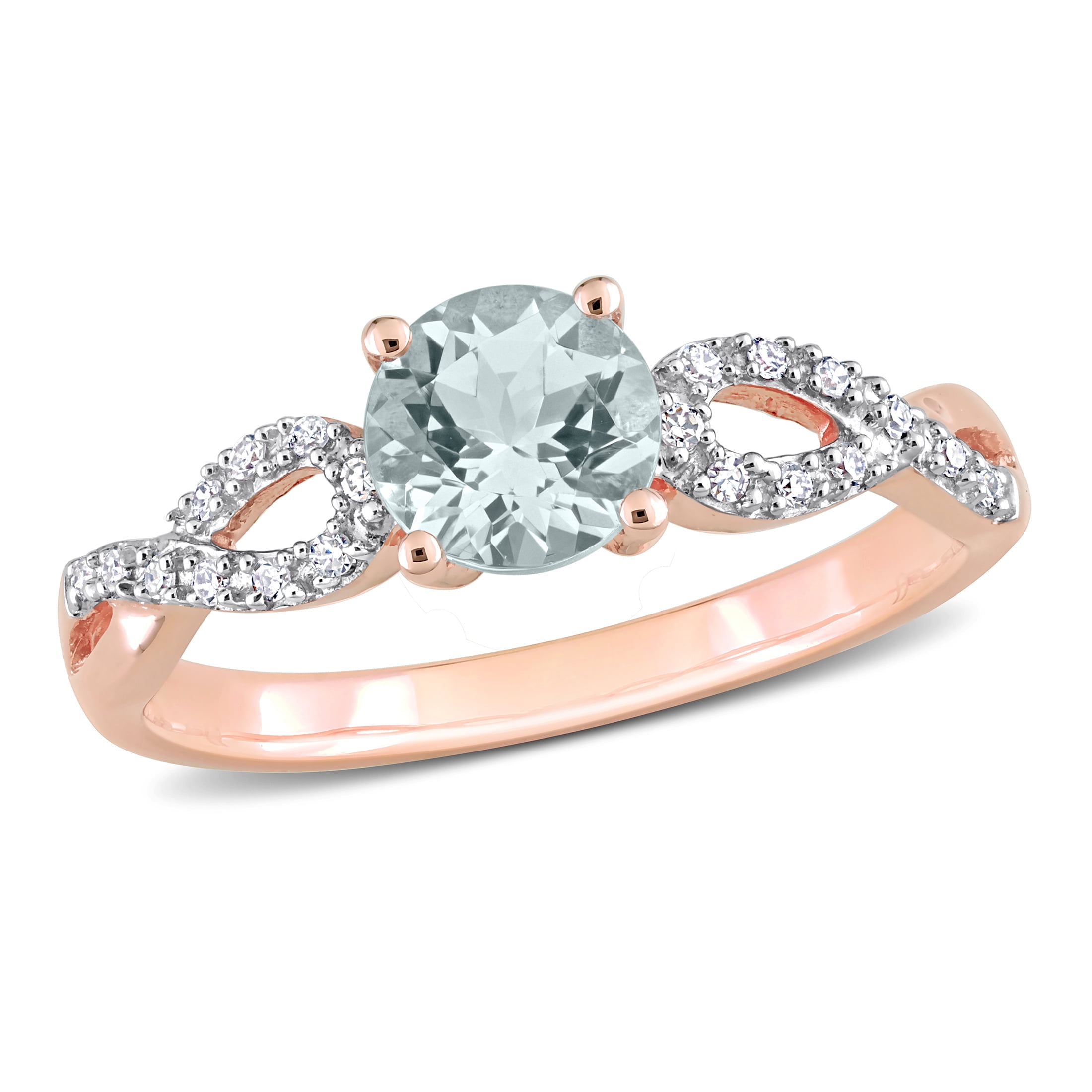 Everly Women's Aquamarine 10k Rose Gold Ring