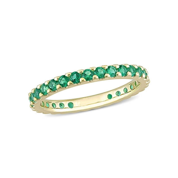 Everly Women's Created Emerald 10k Yellow Gold Ring