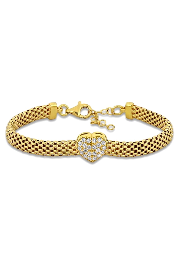 Women's Cubic Zirconia Yellow Gold Plated Bracelet