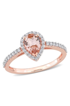 Women's Morganite 10K Rose Gold Engagement Ring