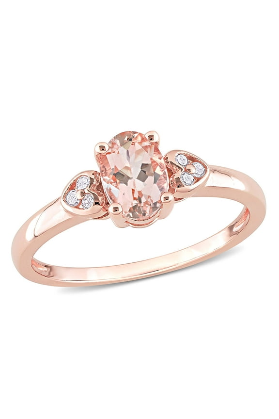 Women's Morganite Rose Gold Plated Ring