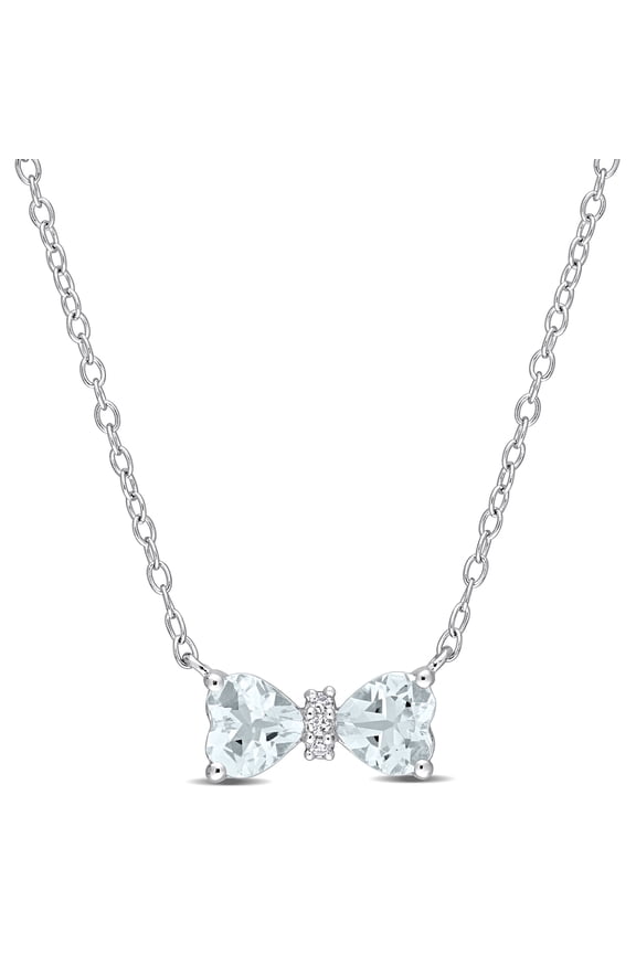Women's Aquamarine Sterling Silver Necklace
