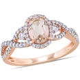 thumbnail image 1 of Everly Women's Morganite and Sapphire 10k Rose Gold Ring, 1 of 7
