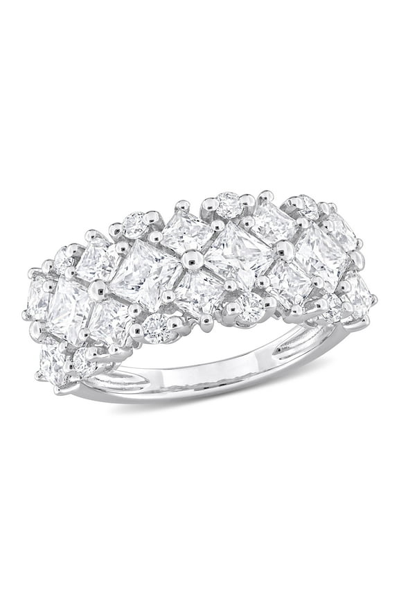 Women's Created Moissanite Sterling Silver Ring