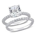 thumbnail image 1 of Everly Women's Created Sapphire 10k White Gold Bridal Set, 1 of 1