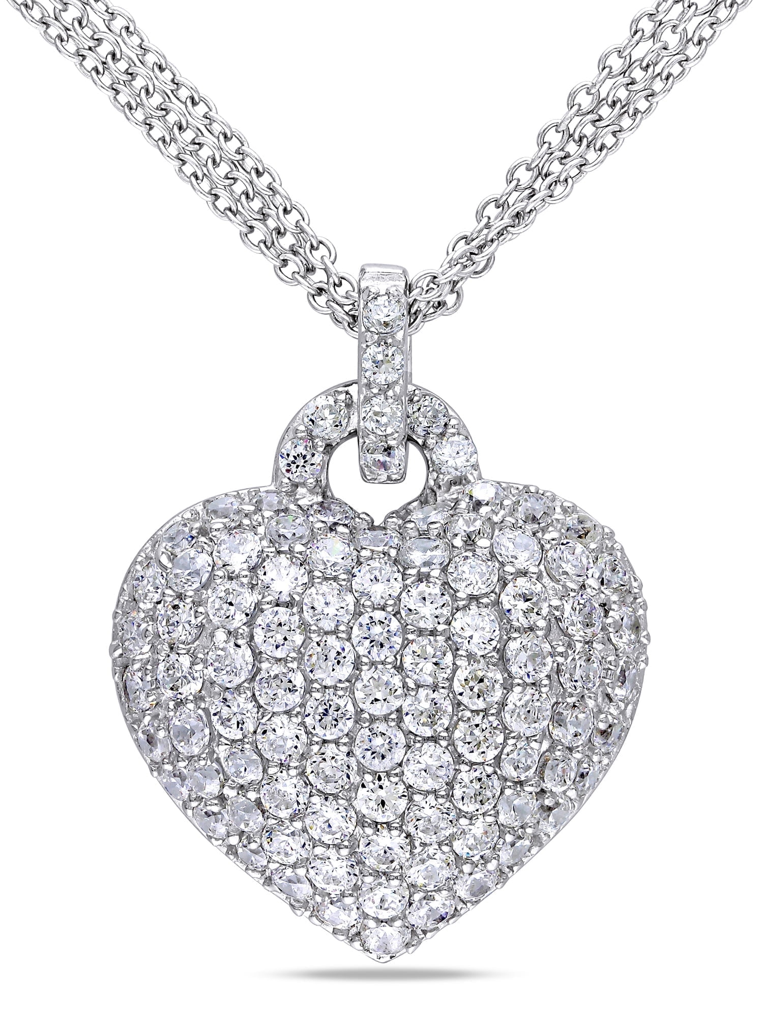 Everly Women's 3.5CT TGW Created White Sapphire Sterling Silver Pendant