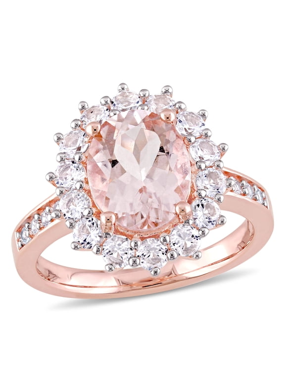Women's Morganite Rose Gold Plated Ring