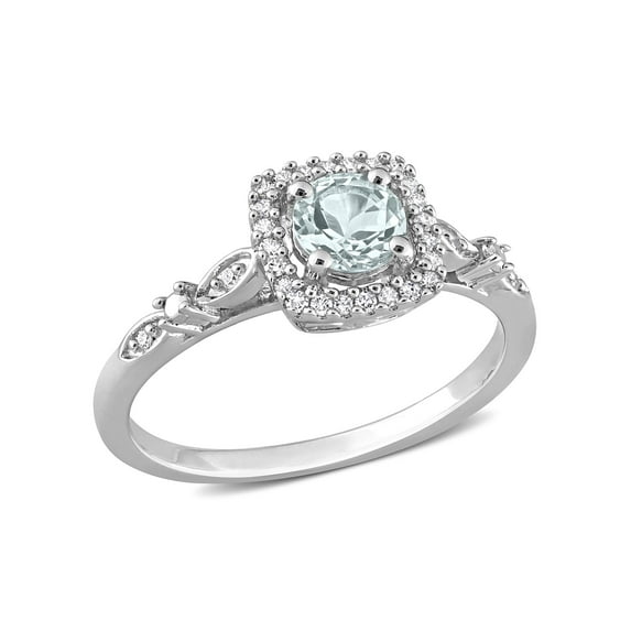 Everly Women's Aquamarine Sterling Silver Engagement Ring