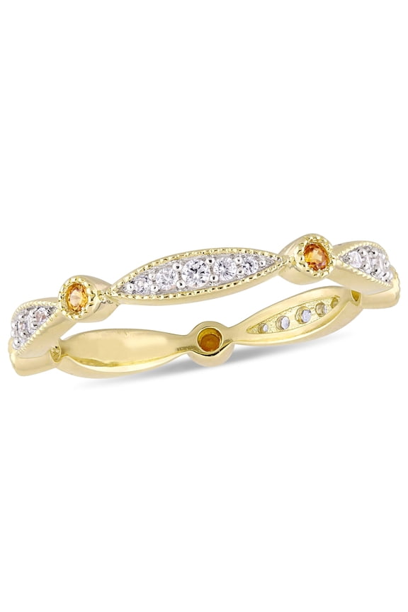 Women's Created Sapphire Yellow Gold Plated Ring