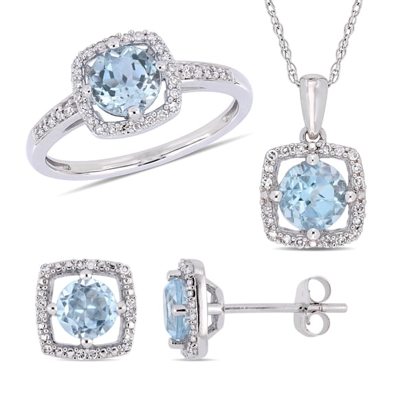 Everly Women's Topaz 10k White Gold Earrings