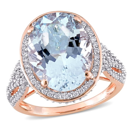 Everly Women's Aquamarine 14k Rose Gold Ring