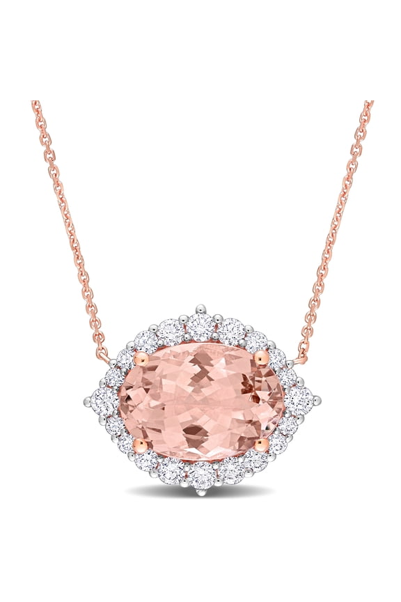 Women's Morganite 14k Rose Gold Necklace