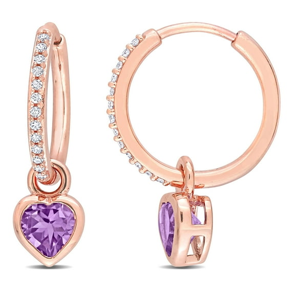 Everly Women's Amethyst 10k Rose Gold Earrings