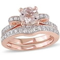 thumbnail image 1 of Everly Women's Morganite 14k Rose Gold Bridal Set, 1 of 6