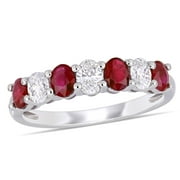 Everly Womens Ruby 14k White Gold Ring