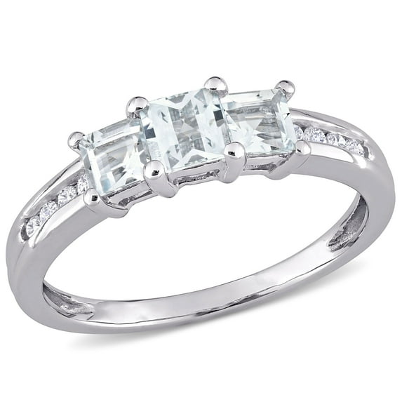 Everly Women's Aquamarine 10k White Gold Ring