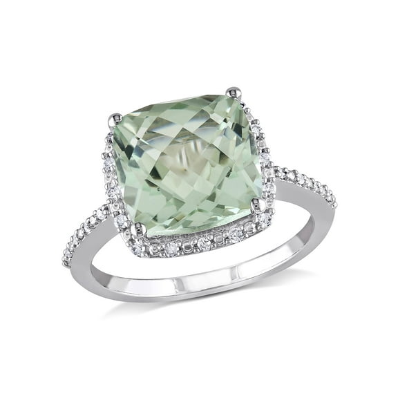 Everly Women's Quartz and Amethyst 10k White Gold Ring